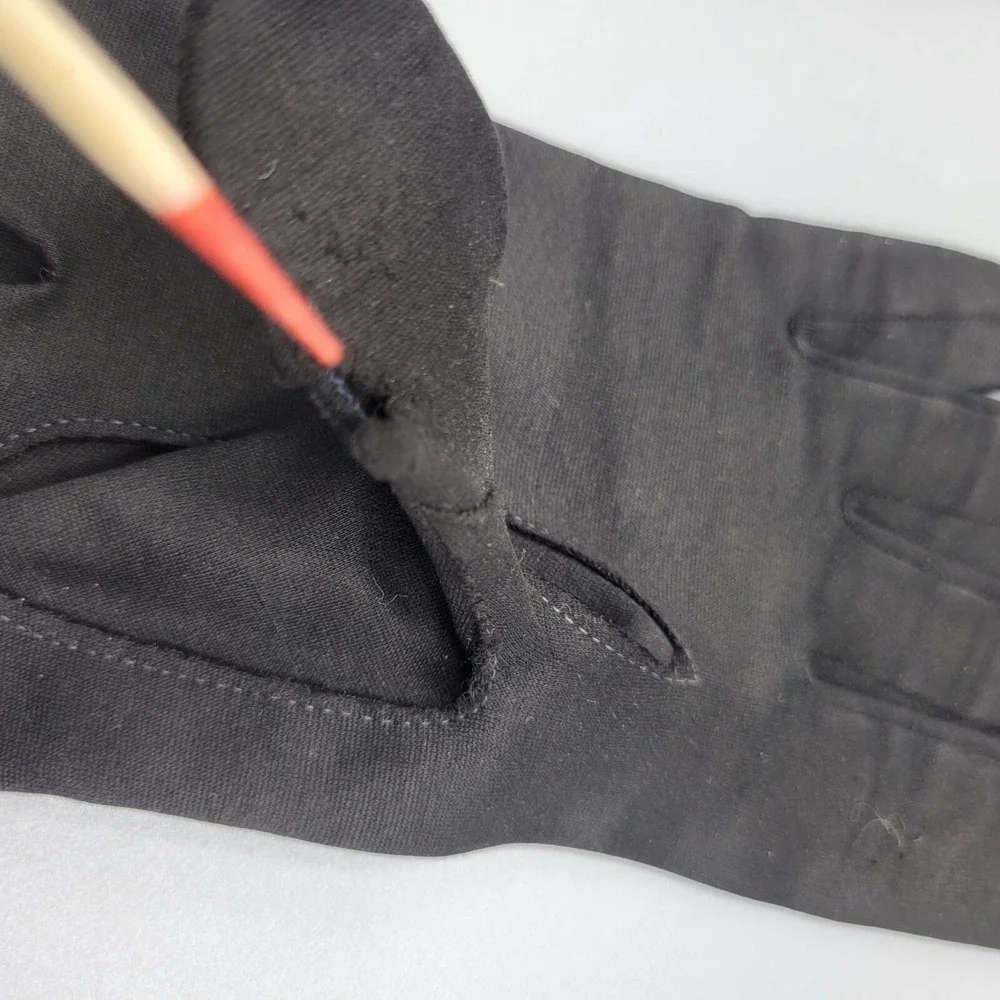 Vintage Black Gloves Cutout Embroidered Floral Detailing Small Size NEEDS REPAIR